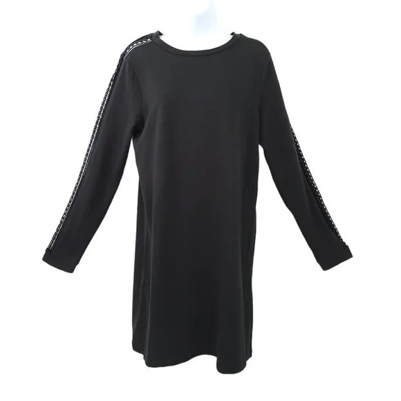 Ann Taylor Loft Shift Cotton Dress Womens Size S Crochet Insert Long Sleeve Ann Taylor Loft Shift Cotton Dress Womens Size S Crochet Insert Long Sleeve
